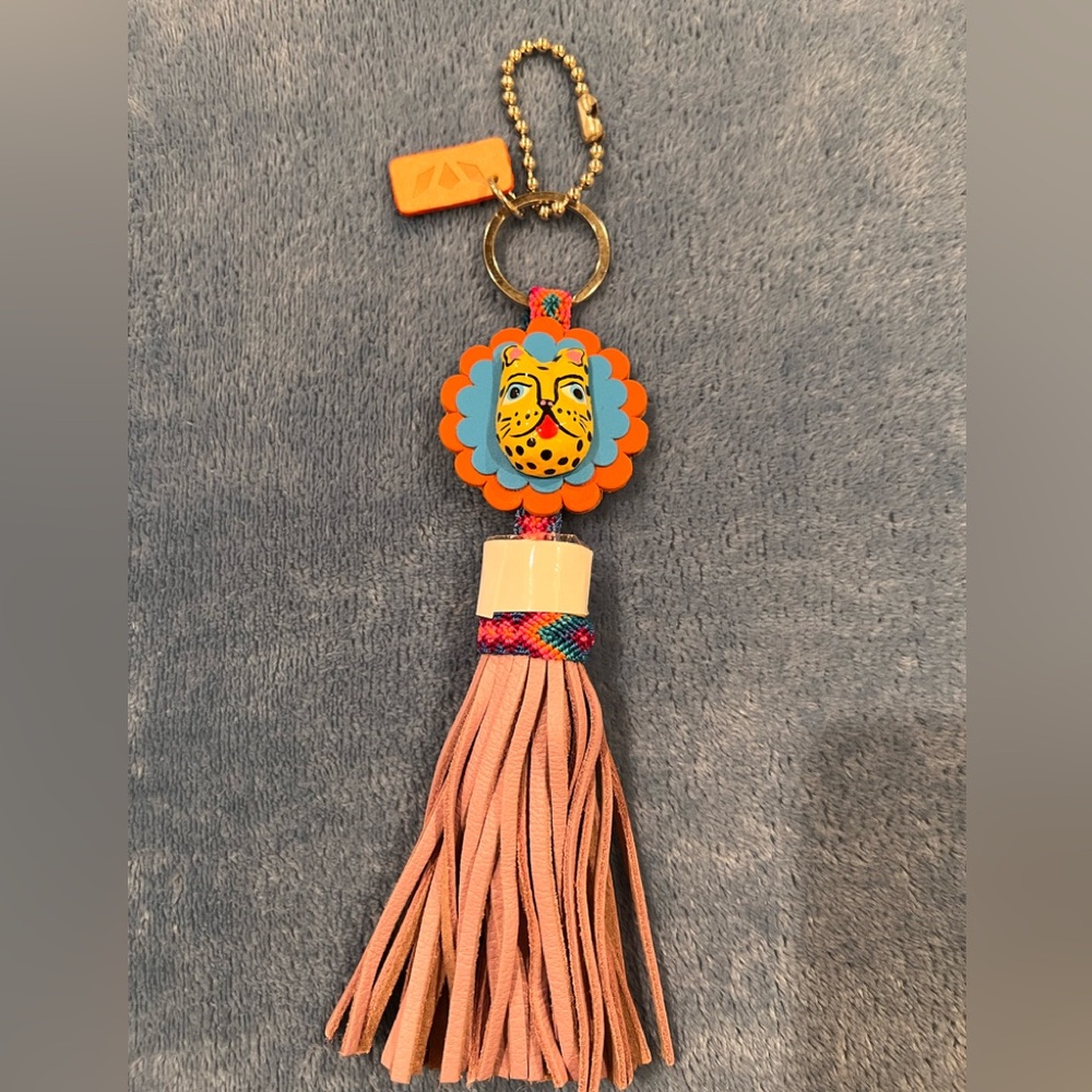 Consuela Jaguar Tassel Keychain/Bag Charm New Condition Dusty Lavender